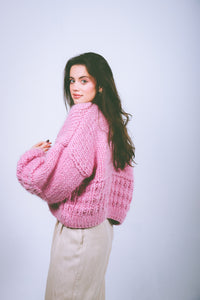 Wave Cardigan in Pink